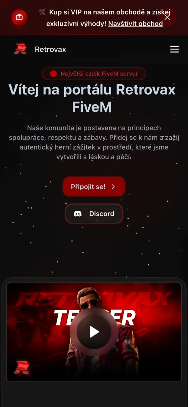 The Retrovax portal on a phone, with its welcome headline and the connect button.